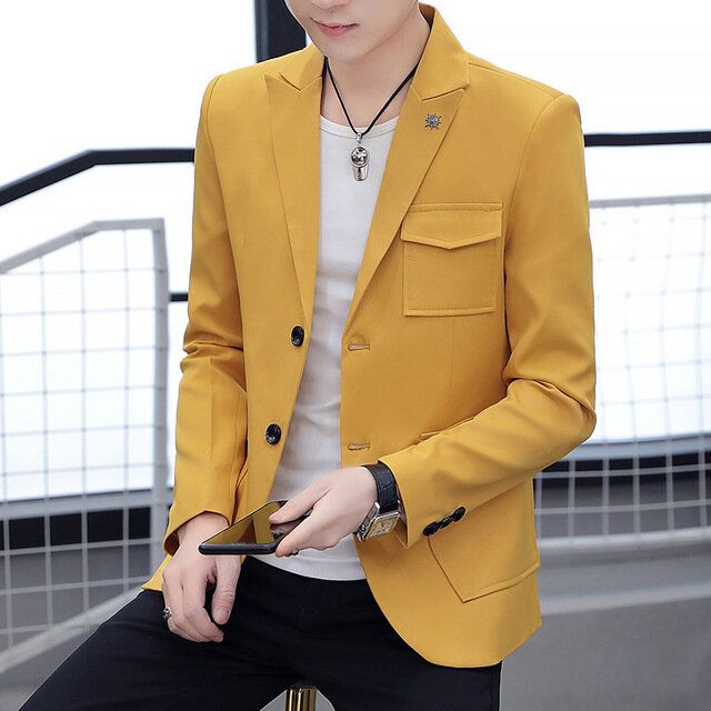 Męskie Projektowe Kurtki Z Nadrukiem Casual Slim Fit Blazers