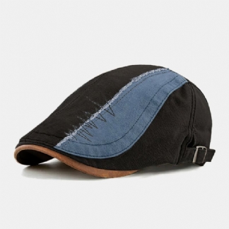 Collrown Męskie Kontrastowe Kolory Berety Naszywka Z Etykietą Oddychająca Regulowana CZapka Ivy Cap Driver Hat
