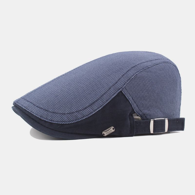 Kobiety Mężczyźni Bawełna Made-old Point Pattern Regulowany Retro Casual Płaski Kapelusz Beret Kapelusz Forward Hat
