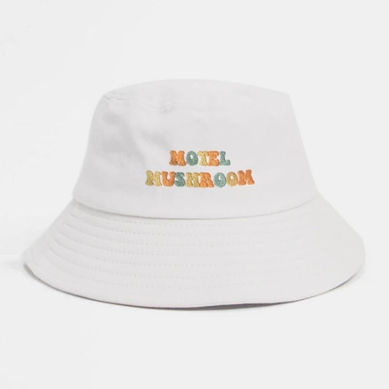 Kobiety Mężczyźni Motel Grzyb Wzór Nadruku Outdoor Casual Sunshade Bucket Hat