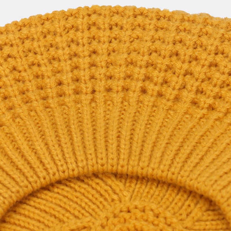 Kobiety Solid Color Dome Hollow Oddychająca Dzianinowa CZapka Outdoor Windproof Osłona Przeciwsłoneczna Beret Cap