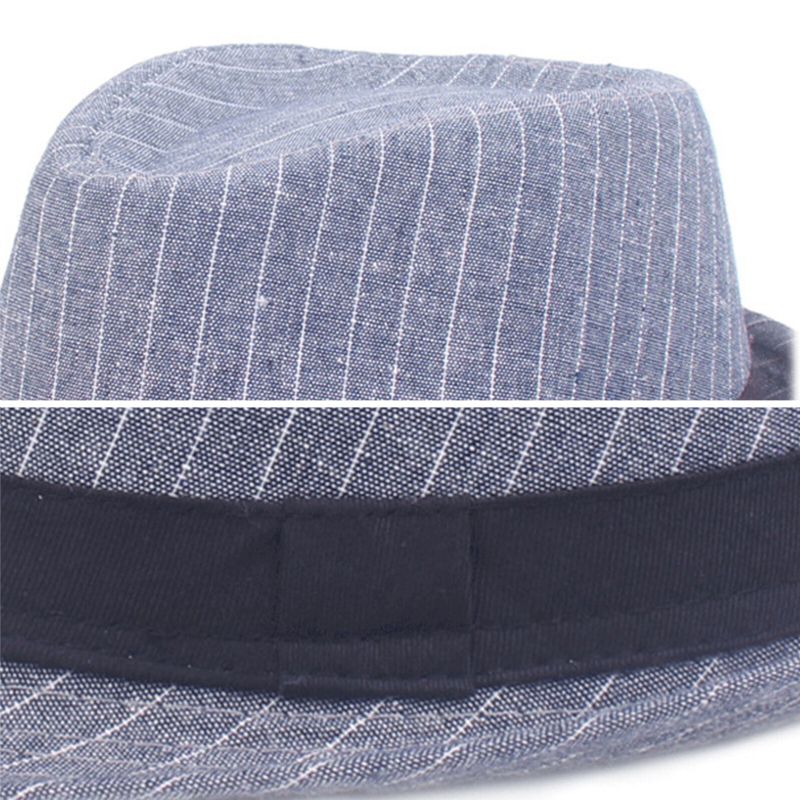 Męskie Bawełniane Paski Casual All-mat Sunshade Top CZapki Płaskie Kapelusze