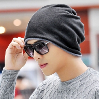 Unisex Moda Mieszanka Bawełny Slouch CZapka Typu Beanie Pure Color Elastyczna Rozciągliwa Na Zewnątrz Ciepła Dwustronna Poręczny CZapka Narciarska