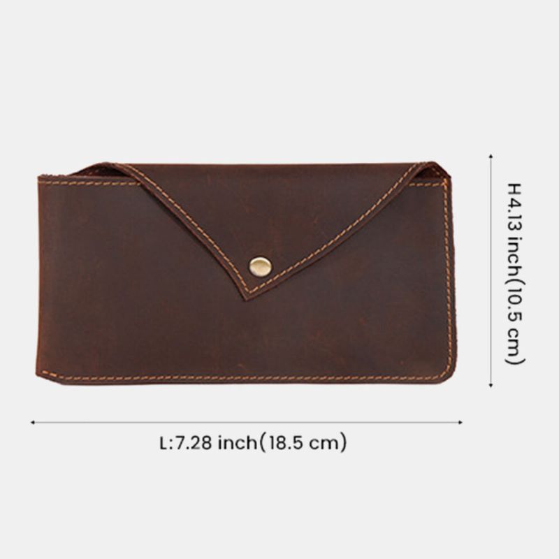 Męska Torba Na Pasek W Kształcie Koperty Pozioma Retro Casual Sport 6.5-calowa Torba Na Telefon Torba Ze Skóry Bydlęcej