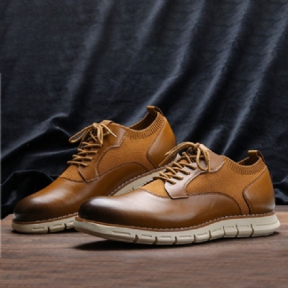 Mężczyźni Oddychająca Tkanina Z Mikrofibry Łączenie Miękka Podeszwa Pointy-toe Business Casual Oxfords Buty