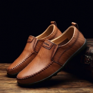 Mężczyźni Retro Skóra Z Mikrofibry Miękka Casual Business Oksfordzie