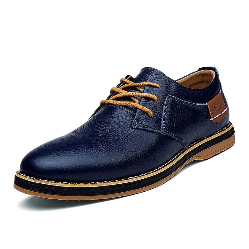 Męskie Oryginalne Skórzane Brytyjskie Wygodne Buty Oxfords Casual
