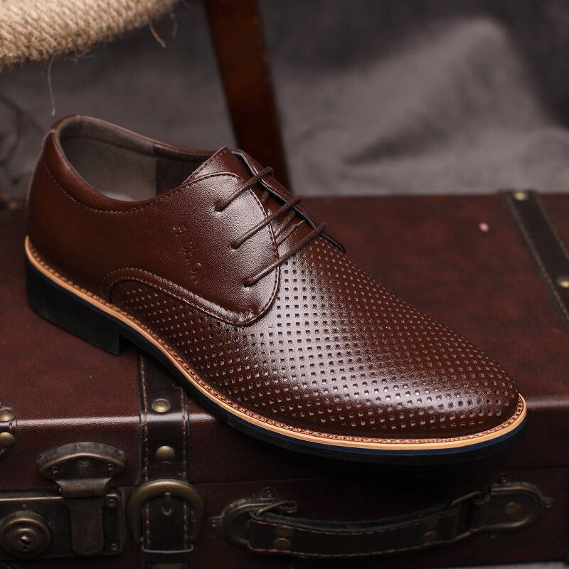 Oddychająca Z Mikrofibry Wydrążona Business Casual Oksfordzie