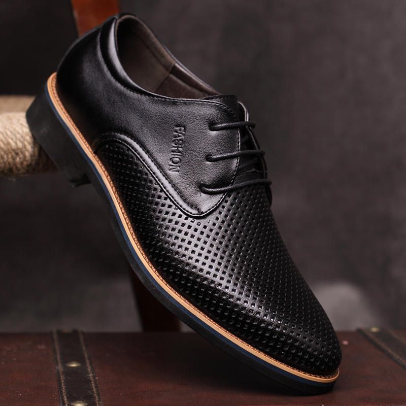 Oddychająca Z Mikrofibry Wydrążona Business Casual Oksfordzie