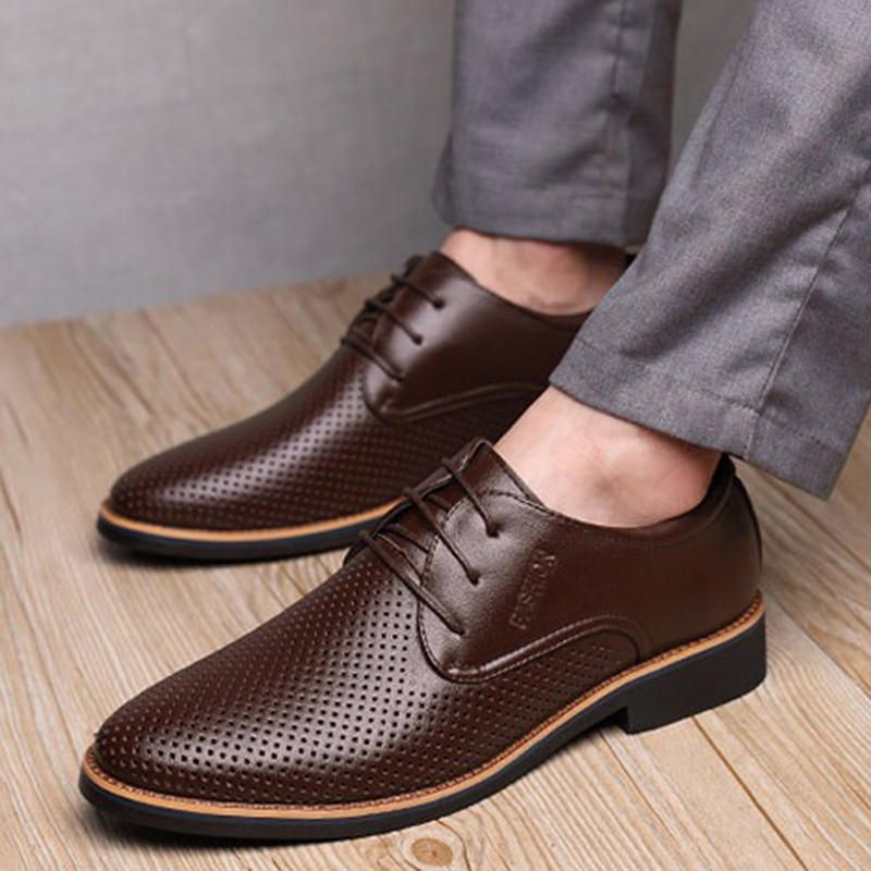 Oddychająca Z Mikrofibry Wydrążona Business Casual Oksfordzie