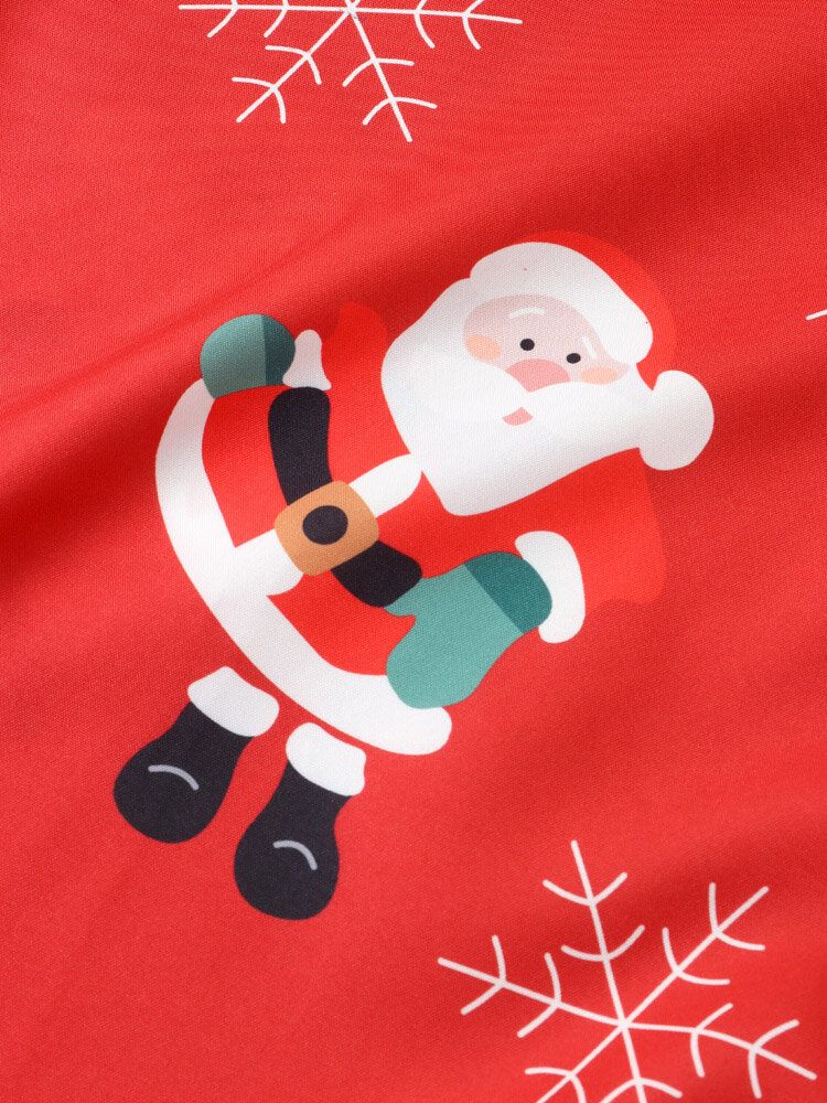 Mężczyźni Christmas Santa Snow Cyfrowe Drukowane Krótkie Koszulki Na Co Dzień