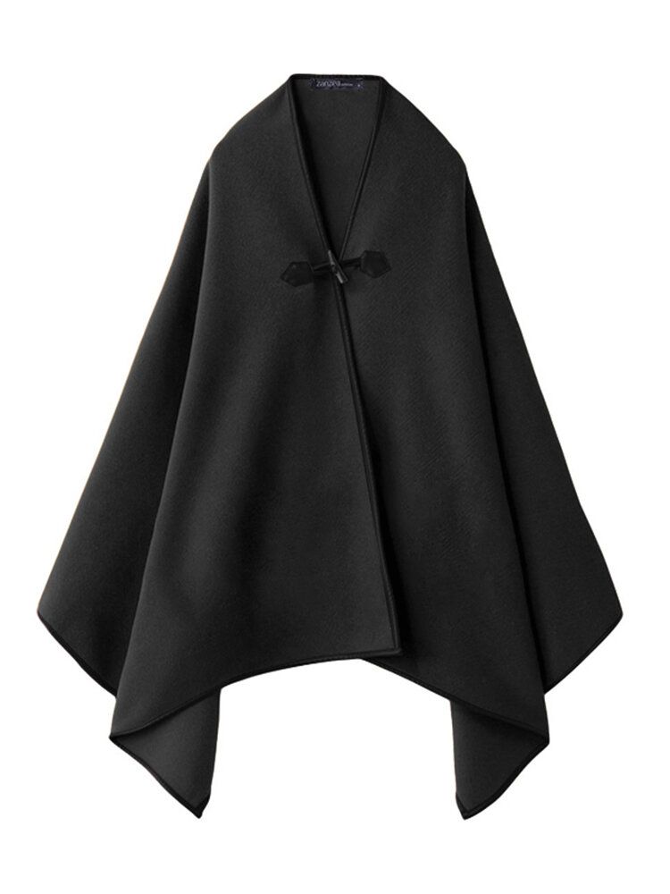 Casual Damskie Pure Color Loose One Button Płaszcze