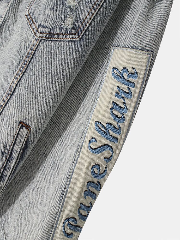 Męska Kurtka Dżinsowa W Stylu Vintage W Trudnej Sytuacji