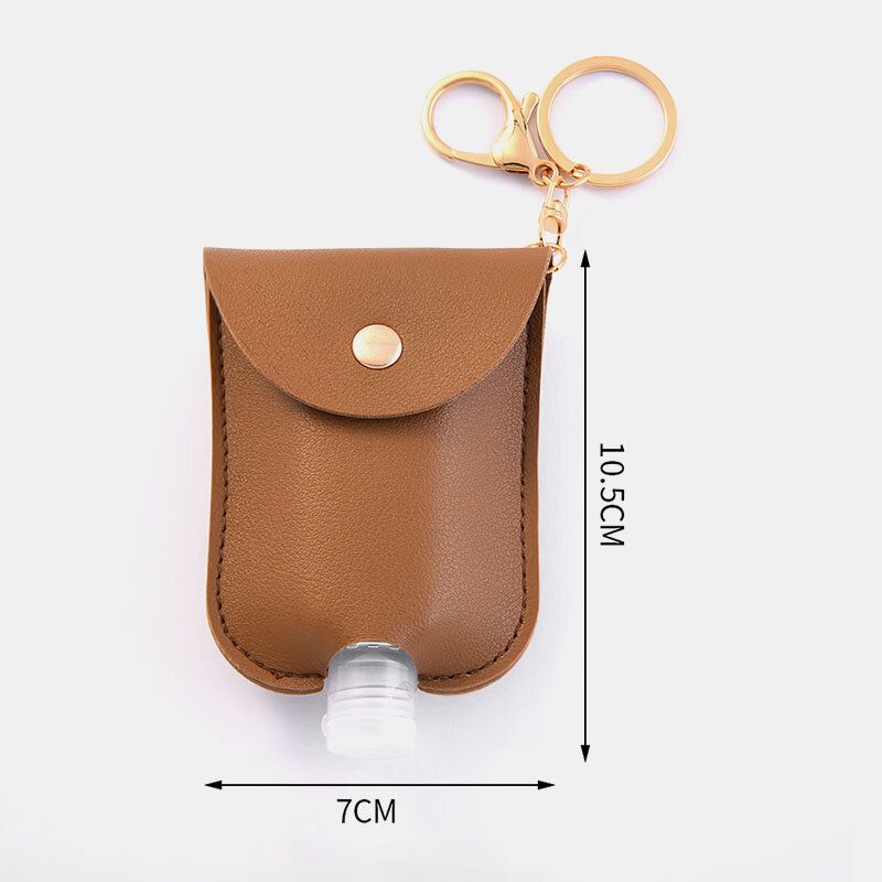 Kobiety Faux Leather Casual Przenośny Odkażacz Do Rąk Butelka Brelok Podróżna Torba Wisiorek Akcesoria