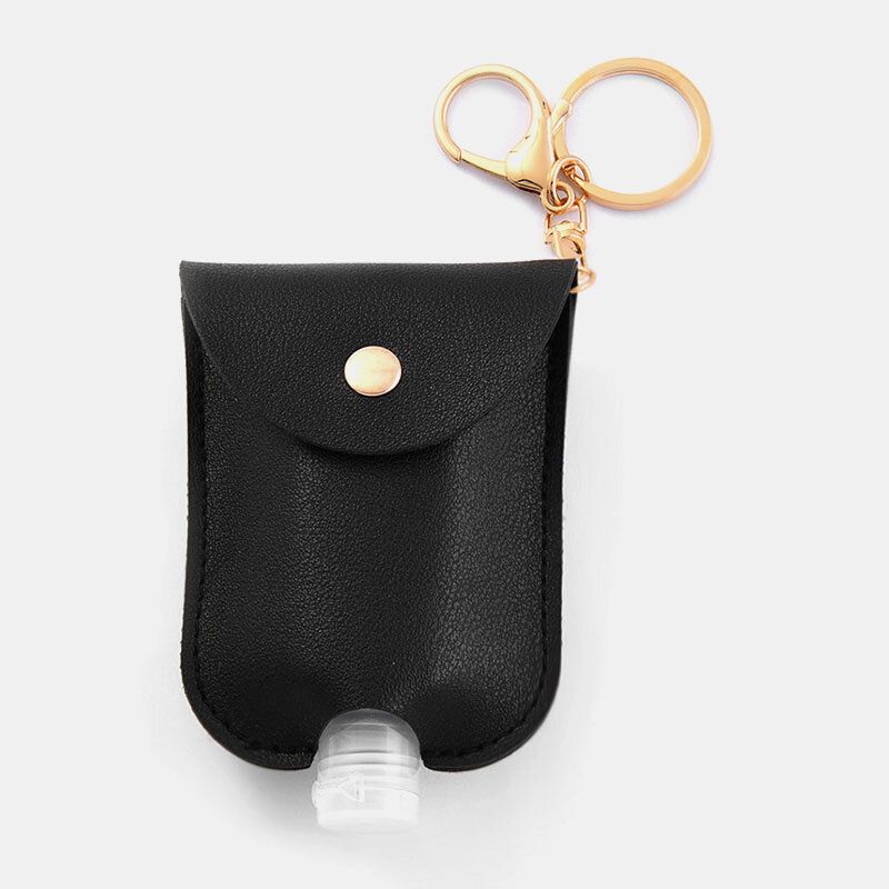 Kobiety Faux Leather Casual Przenośny Odkażacz Do Rąk Butelka Brelok Podróżna Torba Wisiorek Akcesoria