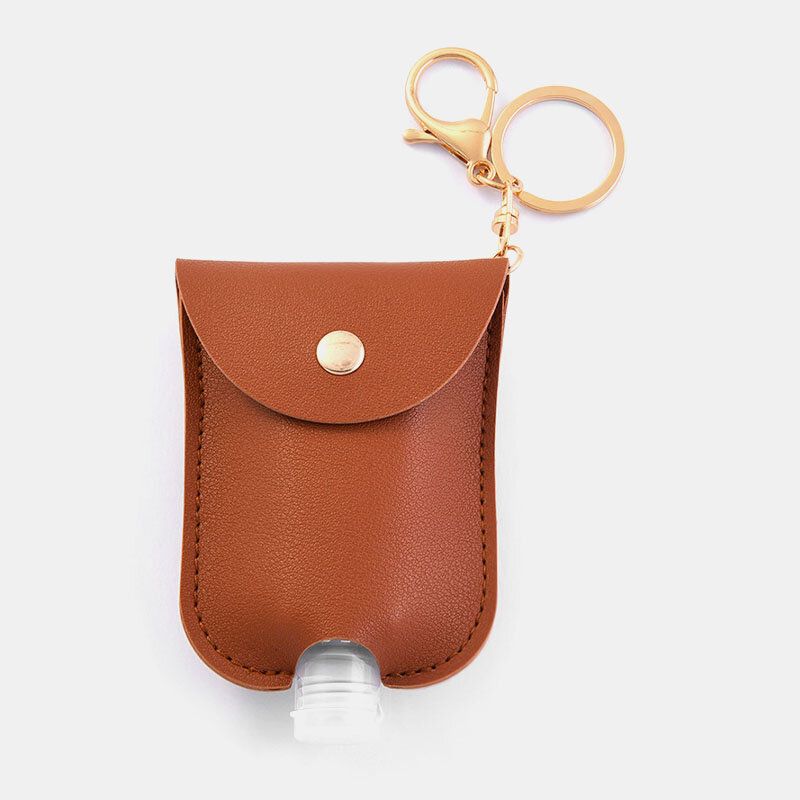Kobiety Faux Leather Casual Przenośny Odkażacz Do Rąk Butelka Brelok Podróżna Torba Wisiorek Akcesoria