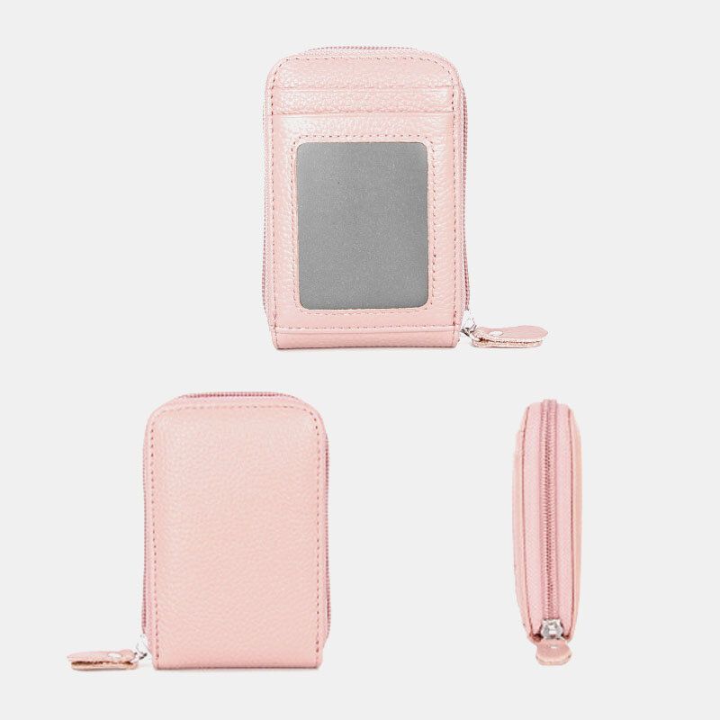 Kobiety Z Prawdziwej Skóry Rfid Anti-theft Organ Shape Etui Na Karty Z Wieloma Gniazdami Portfel Na Karty