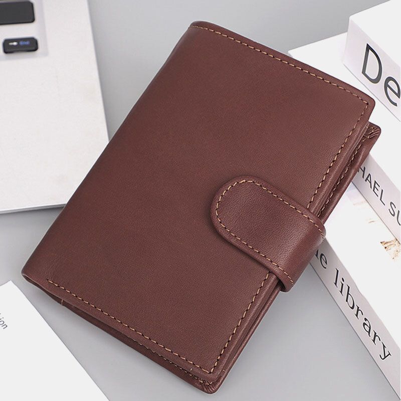 Męska Torebka W Stylu Vintage Z Prawdziwej Skóry Z Wieloma Szczelinami Rfid O Dużej Pojemności Na Co Dzień W Portfelu