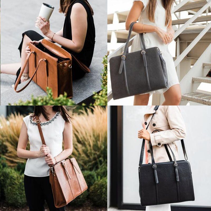 Damska Torebka Ze Skóry Pu O Dużej Pojemności Z Wieloma Kieszeniami Na Co Dzień Business Convertible Tote Torebka Torba Crossbody