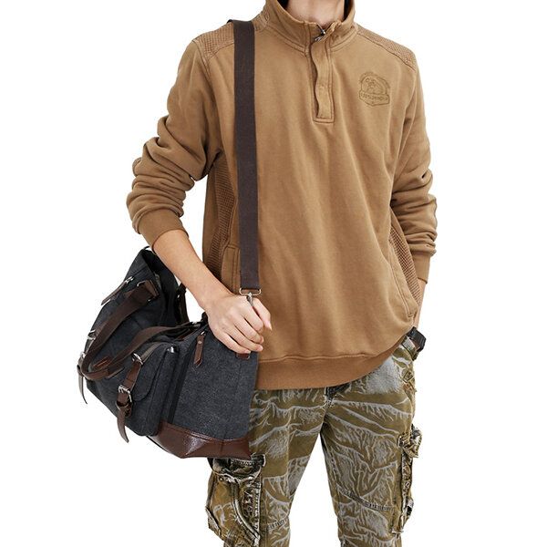 Mężczyźni Canvas Casual Shoulder Sling Torby Torebka Torba Podróżna