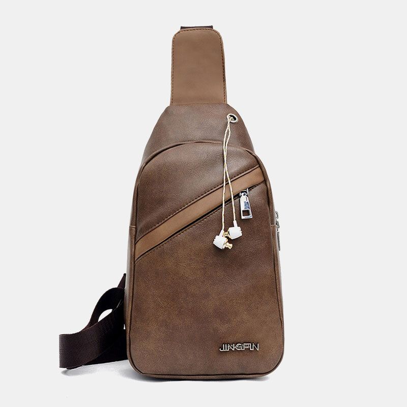 Męska Torba Na Słuchawki O Dużej Pojemności Business Multi-kieszeni Crossbody Torby Torba Na Klatkę Piersiową Sling Bag