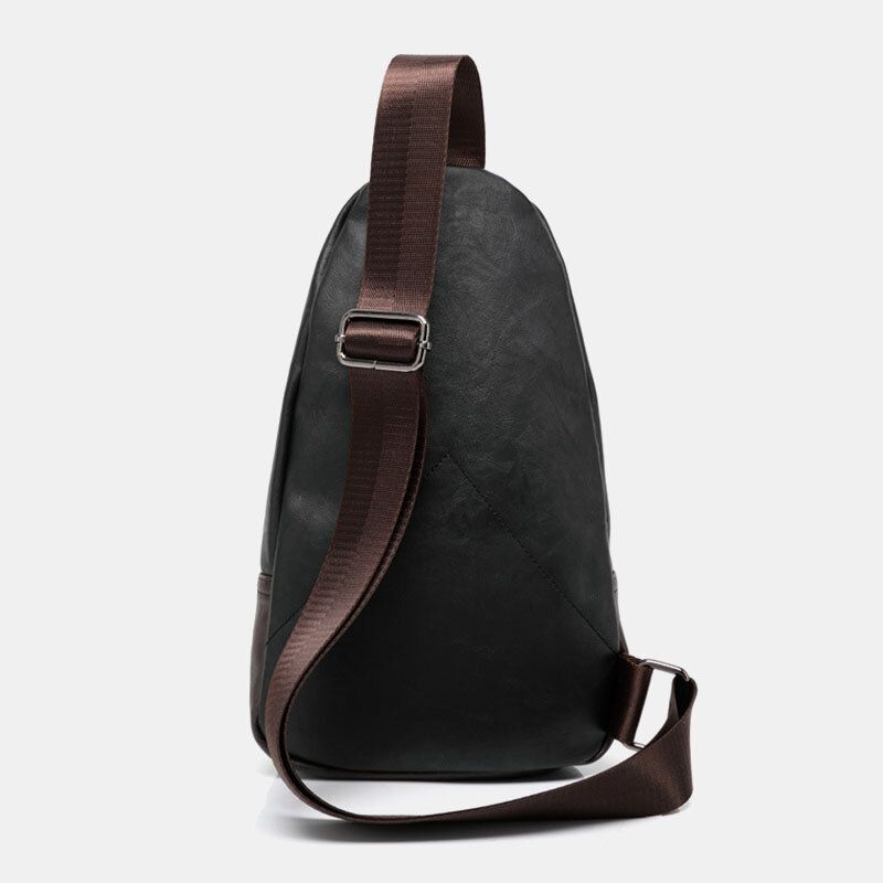 Męska Torba Ze Skóry Pu Z Wieloma Kieszeniami Wodoodporna Torba Na Co Dzień Crossbody Torba Na Klatkę Piersiową Torba Na Ramię