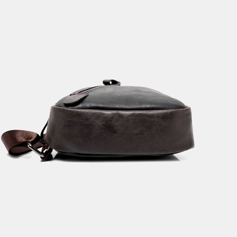 Męska Torba Ze Skóry Pu Z Wieloma Kieszeniami Wodoodporna Torba Na Co Dzień Crossbody Torba Na Klatkę Piersiową Torba Na Ramię