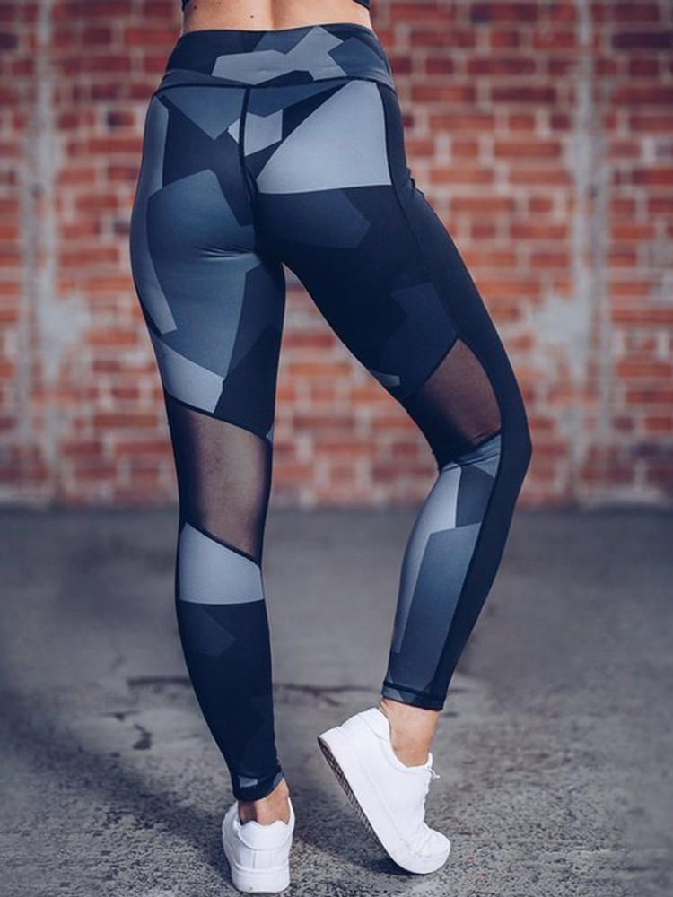Kobiety Casual Patchwork Drukowanie Joga Sportowe Legginsy Do Biegania