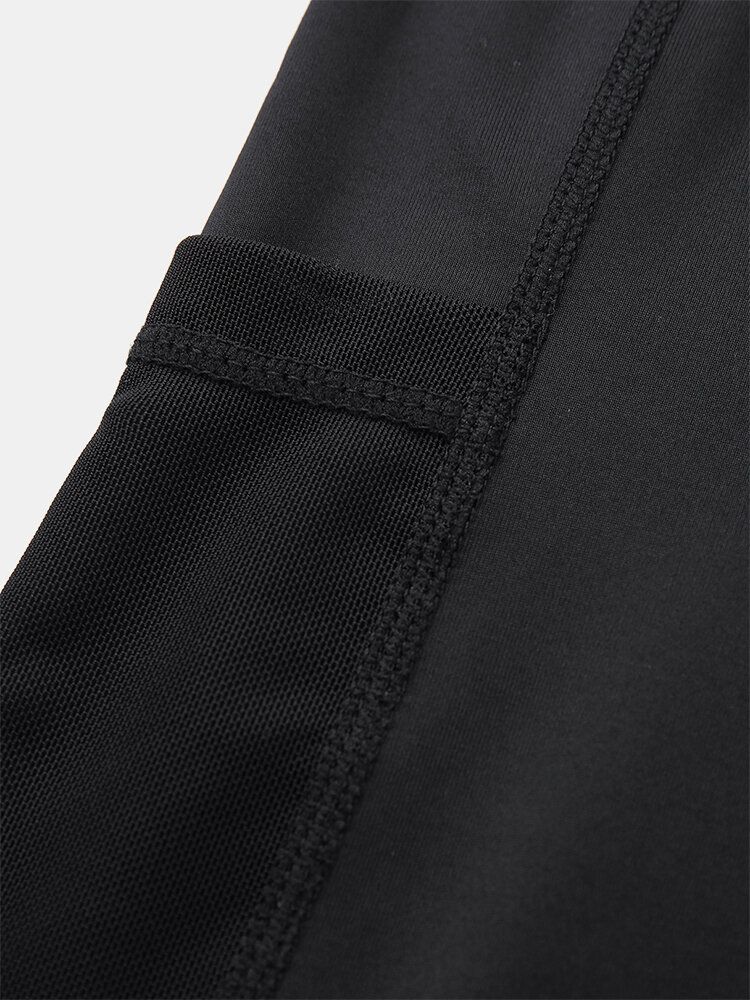 Legginsy Sportowe Do Jogi W Jednolitym Kolorze Z Siateczką
