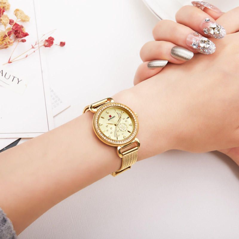 Casual Damskie Watch Wodoodporny Lekki Luksusowy Zegarek Kwarcowy Ze Stali Nierdzewnej