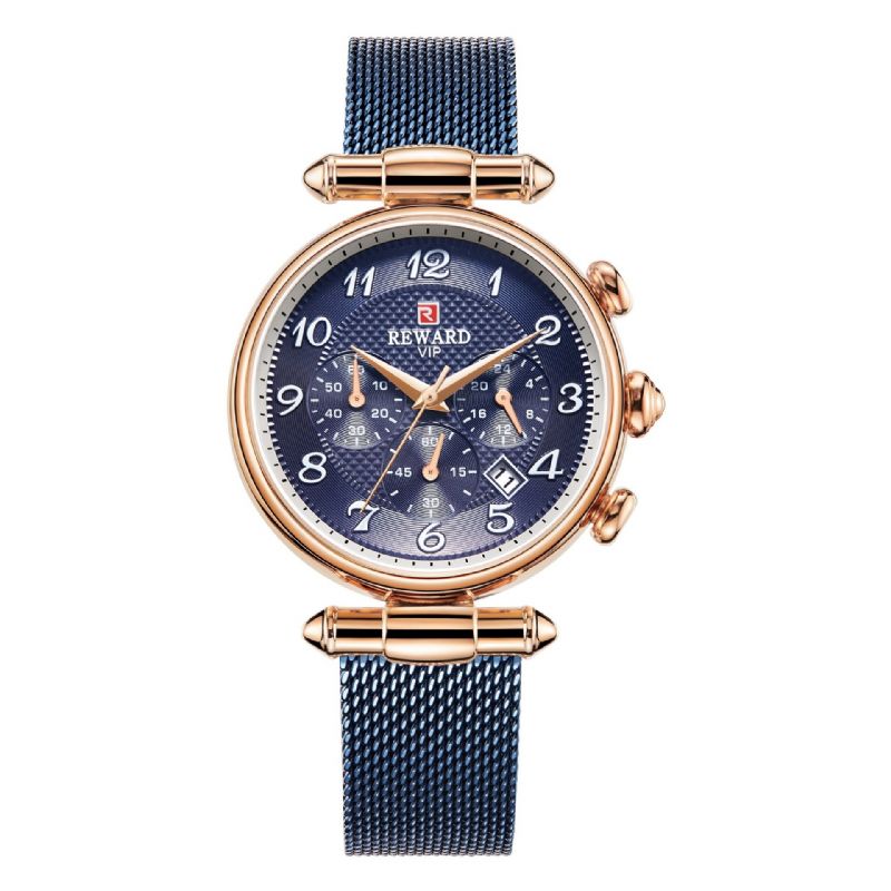 Fashion Damskie Watch Chronograph Date Display Wodoodporny Damski Zegarek Kwarcowy