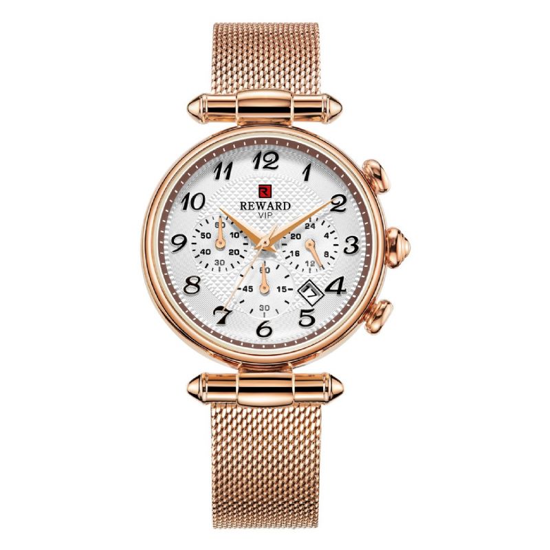 Fashion Damskie Watch Chronograph Date Display Wodoodporny Damski Zegarek Kwarcowy