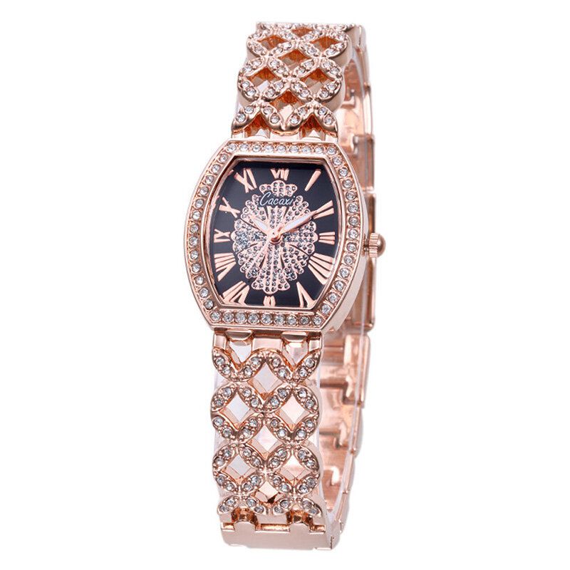 Fashion Light Luxury Hollow Diamond Damskie Quartz Watch