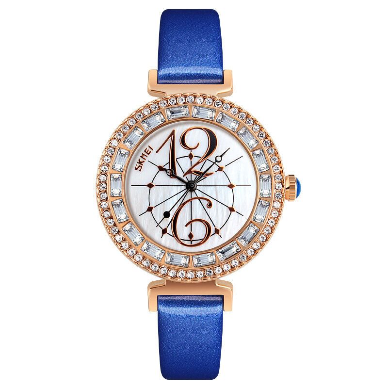Zegarek Damski Z Kryształu Górskiego Shell Dial Wodoodporny Elegancki Zegarek Kwarcowy