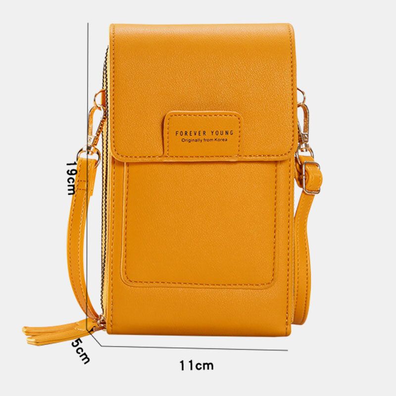 Kobiety Z Wieloma Szczelinami Klapka Magnetyczna Ścieg Szczegóły Torba Crossbody Z Wieloma Kieszeniami Ekran Dotykowy Z Tyłu 7 Cal Torba Na Telefon