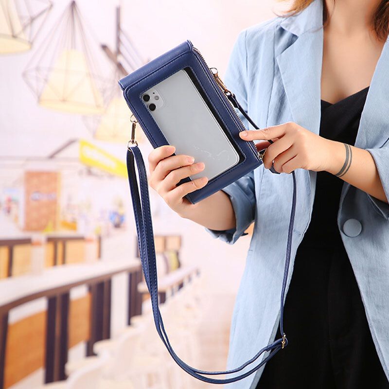 Kobiety Z Wieloma Szczelinami Klapka Magnetyczna Ścieg Szczegóły Torba Crossbody Z Wieloma Kieszeniami Ekran Dotykowy Z Tyłu 7 Cal Torba Na Telefon
