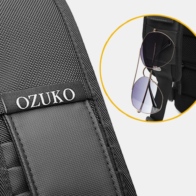 Mężczyźni Oxford Usb Charging Multi-pocket 3 Gniazda Na Karty Wodoodporna Zewnętrzna Torba Typu Crossbody Torba Na Klatkę Piersiową Sling Bag