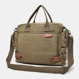 Mężczyźni Płótno O Dużej Pojemności Z Wieloma Kieszeniami Na Co Dzień 13.3 Cal Torba Na Laptopa Torby Crossbody Torba Na Ramię Teczka