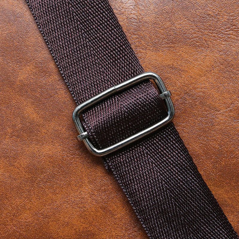 Mężczyźni Pu Leather Vintage Texture Duża Pojemność Zipper Decor Crossbody Torby Torba Na Ramię Torebka