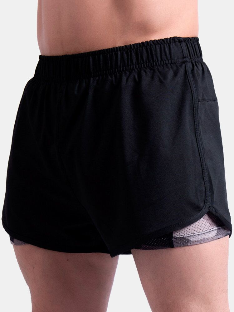 Męski Patchwork W Moro Szybkoschnący Elastyczny Pas Luźne Spodenki Sportowe Do Biegania Na Świeżym Powietrzu