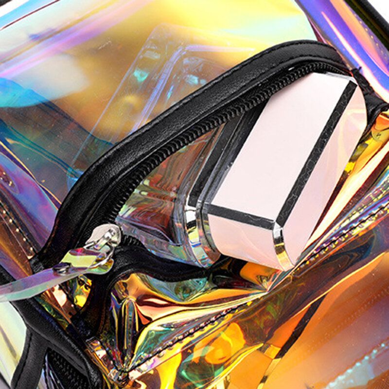 Kobiety 2 Szt Przezroczysta Galaretka Multi-carry Mini Plecak Torebka Crossbody