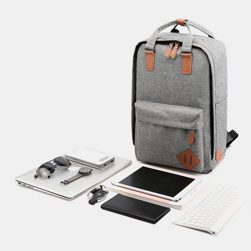 Mężczyźni 3 Szt Ładowarka Usb Otwór Na Słuchawki 15.6 Cal Torba Na Laptopa Wielofunkcyjny Plecak