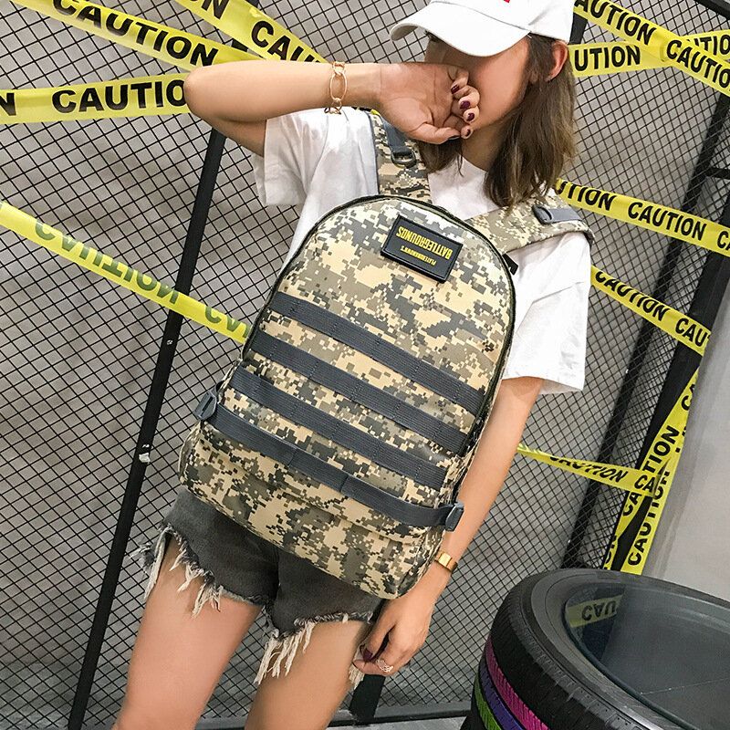 Unisex Kamuflaż Oxford Cloth Student School Torby Fashion Game Trend Plecak