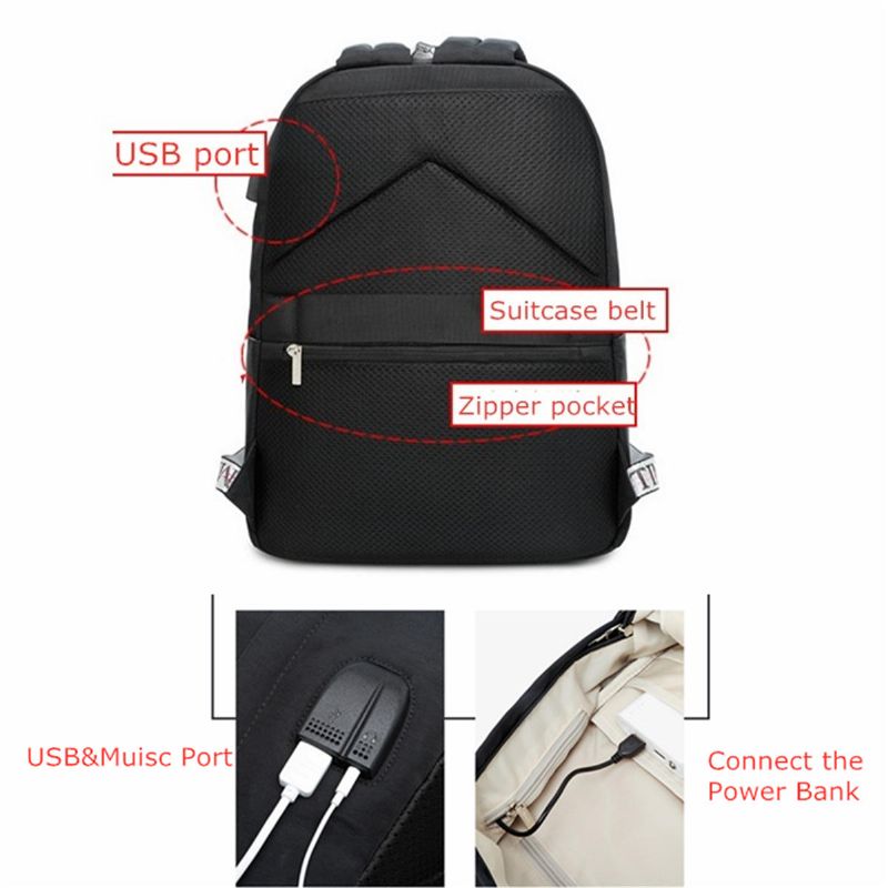 Wodoodporny Antykradzieżowy Damski Plecak Z Portem Usb Na Laptopa Podróżna Szkolna Torba Na Ramię