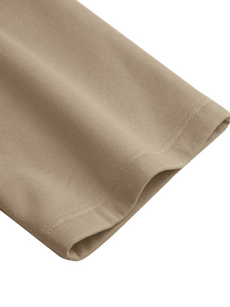 Kobiety Solid Color Gruba Bluza Luźne Boczne Kieszenie Boczny Widelec Długość Łydki Sukienki Midi