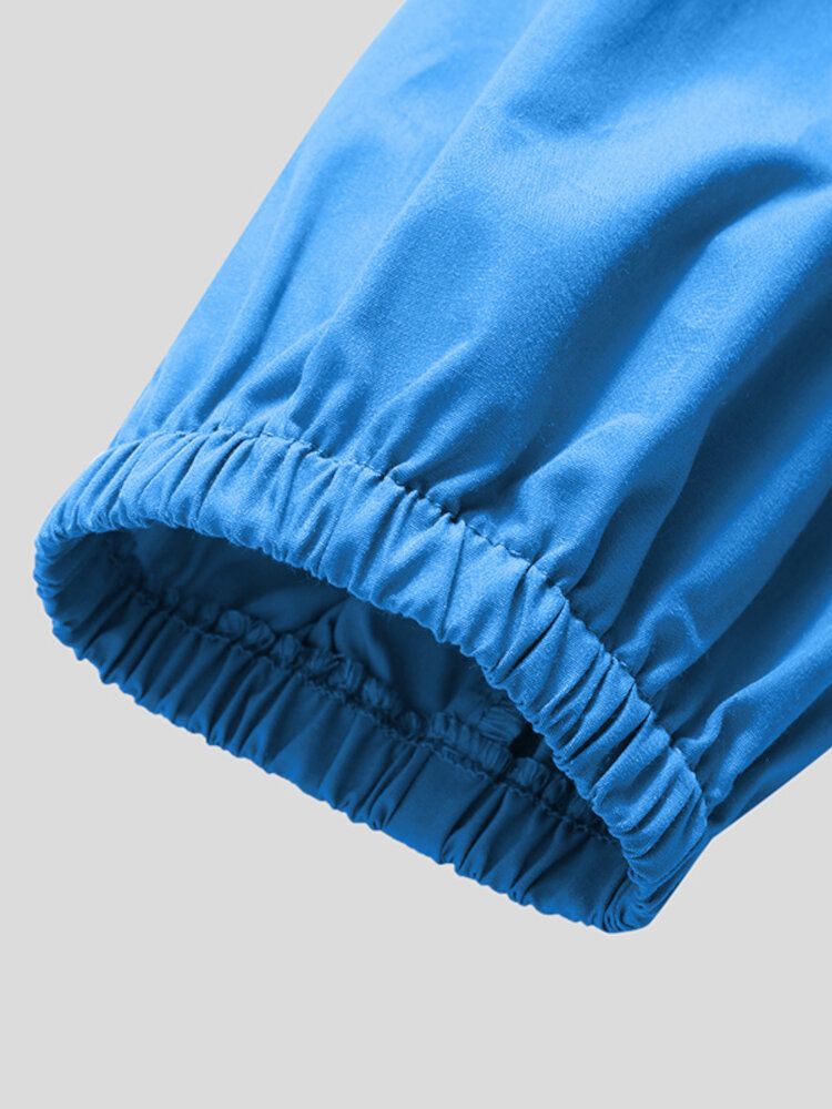 Lapel Solid Leisure Casual Sukienka Z Bufiastymi Rękawami Dla Kobiet