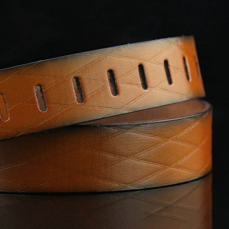 110 cm Męska Pu Skóra Solid Color Square Head Alloy Pin Klamra Business Belt