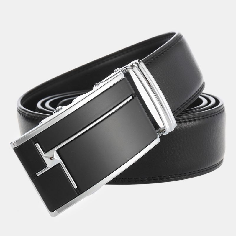 Męska Skórzana Prostokątna Automatyczna Klamra Ze Stopu 3.5 cm Casual Business Wild Belt