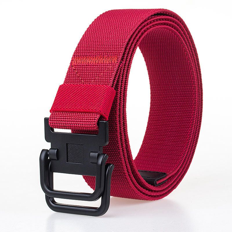 Męski Pasek Z Klamrą Na Płótnie Sportowe Trwałe Spodnie W Paski Outdoor Wild Casual Belt