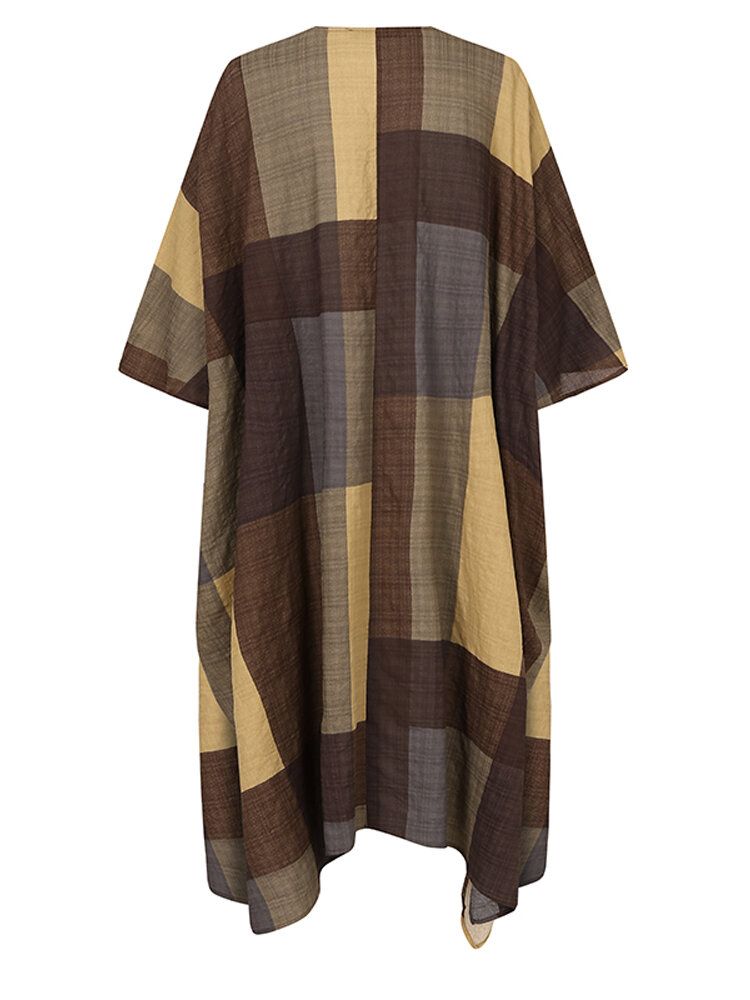 Kobiety W Kratę Z Nadrukiem 3/4 Rękaw Otwarte Z Przodu Casual Cardigans